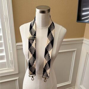 Madewell Black and Cream Crossbody Bag Strap